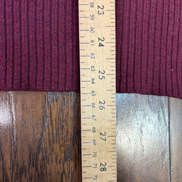LOFT Sweater Small Burgundy Fair Isle Mock Neck Long Sleeve Holiday Pullover - Picture 9 of 11